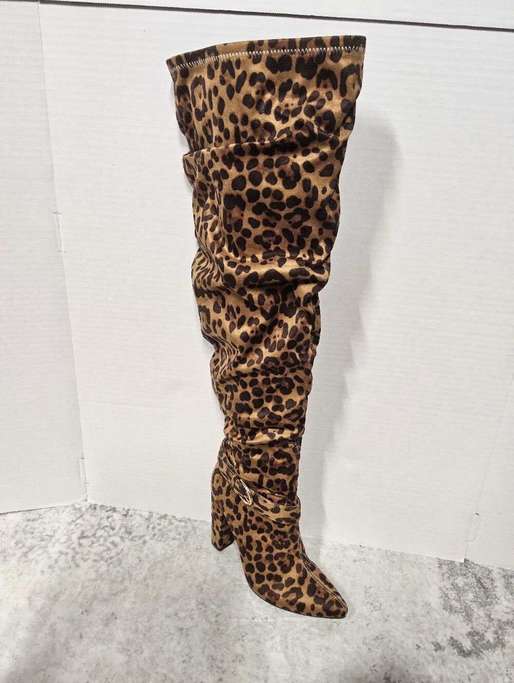 NWOT Size XWC 9 Leopard Print Over-the-Knee Slouch Boot - Animal Print